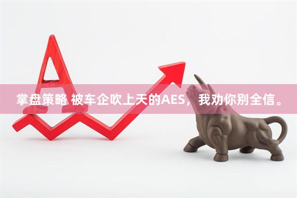 掌盘策略 被车企吹上天的AES,我劝你别全信。